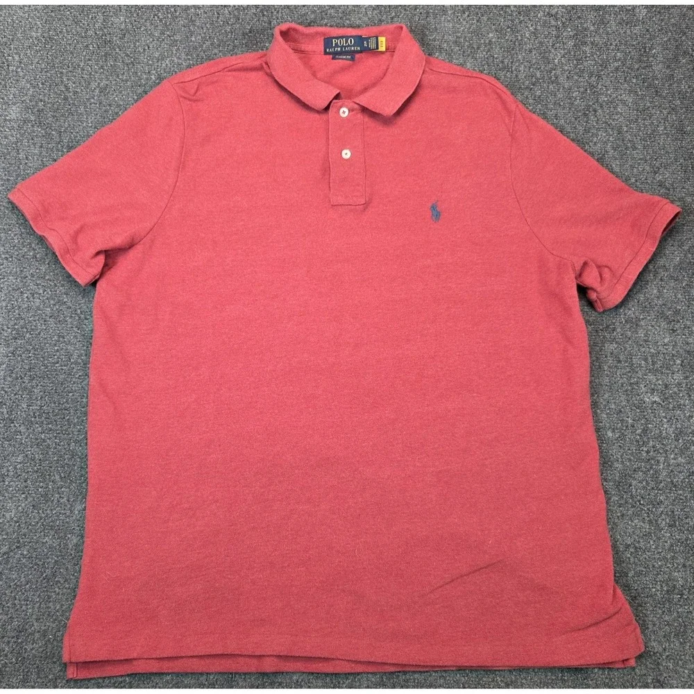 Polo Ralph Lauren Shirt Mens XL Red Golf Blue Pony